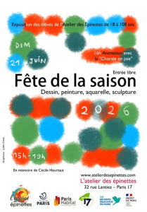 Exposition des élèves de l’Atelier des Epinettes de 18 à 108 ans